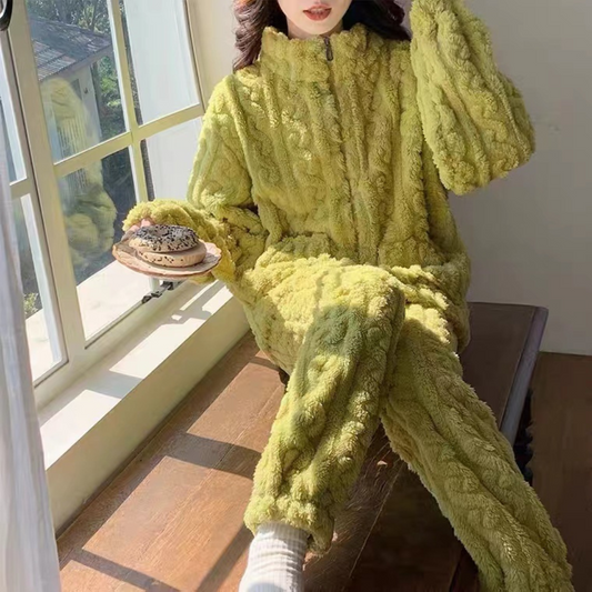 Coral Fleece Loungewear Extra Warm-green